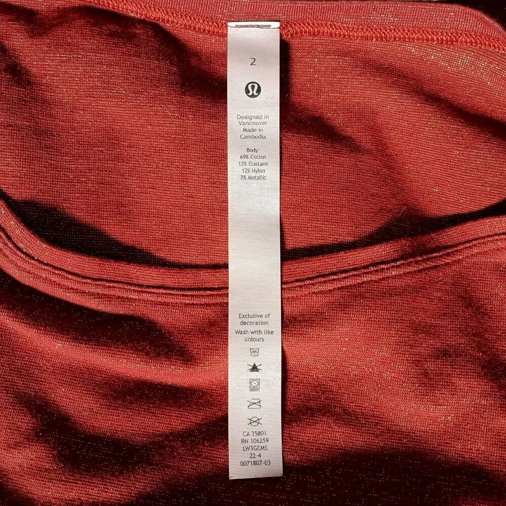 Lululemon Back In Action Long Sleeve Shirt Top Spark Special Edition Cayenne 2 - Picture 3 of 4